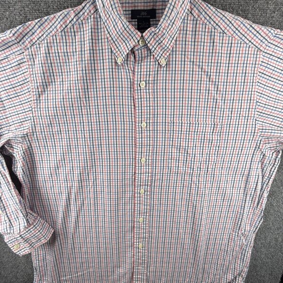 Brooks Brothers Pink Blue Check Long Sleeve Button Up Shirt Large Woven Cotton - Picture 1 of 14